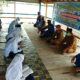 Puluhan pelajar sedang belajar secara daring di perpustakaan terapung di Perairan Sungai Barito, Kecamatan Paminggir, Kabupaten Hulu Sungai Utara, Kalimantan Selatan (Kalsel), Kamis (16/9/2021)./Foto: Edo/PortalSurabaya