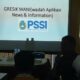 Askab PSSI Gresik saat meluncurkan aplikasi WANI untuk kompetisi dan turnamen, Rabu (13/10/2021). Foto: Bram