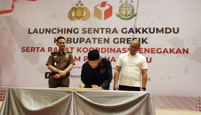 Bawaslu Gresik Launching Sentra Gakkumdu Pemilu 2024