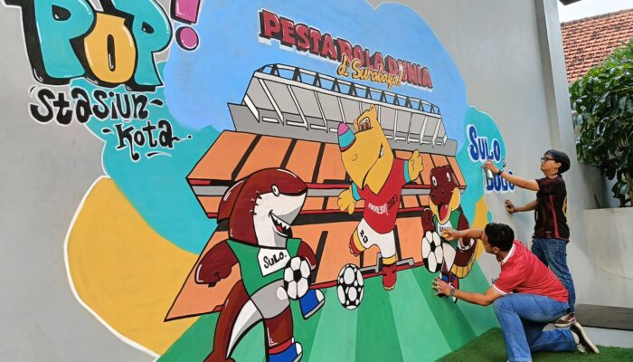 Bacuya dan Maskot Sulo Bolo Hiasi Dinding Hotel, Dukung Gelaran Piala Dunia U17